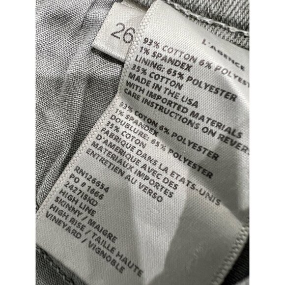 NWT L'AGENCE Size 26 High Line HighRise Distressed Stretch Skinny Jeans MSRP$275 - Picture 10 of 13